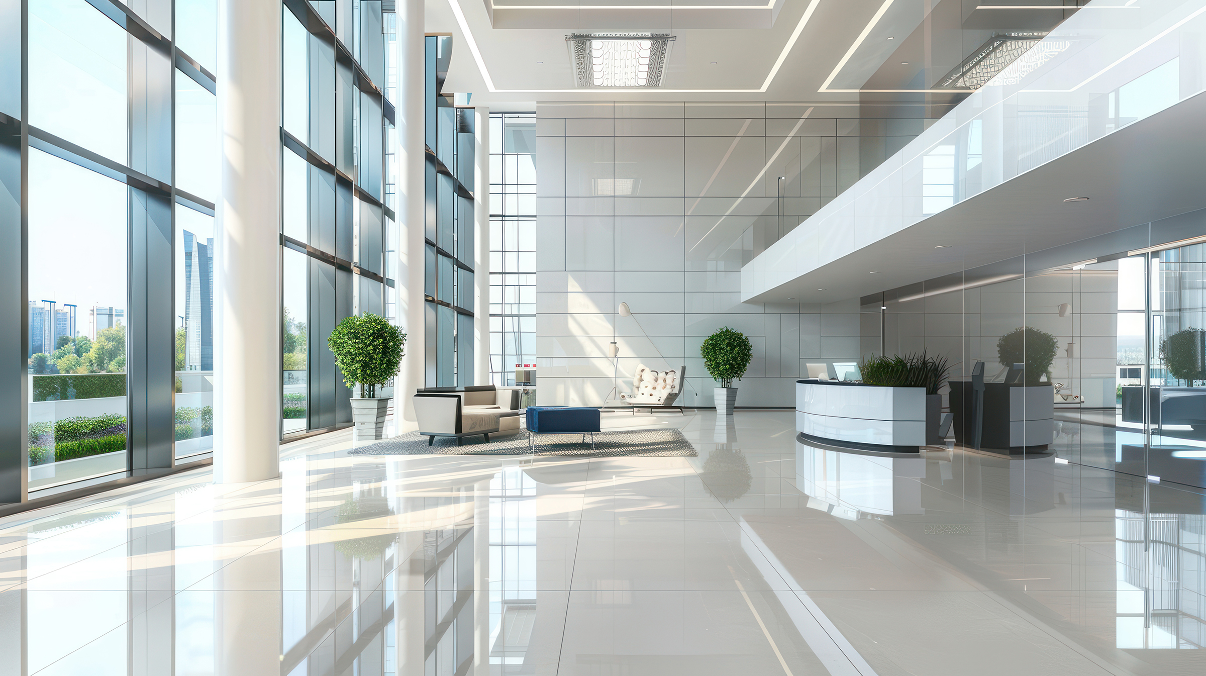 interior modern office lobby highrise building